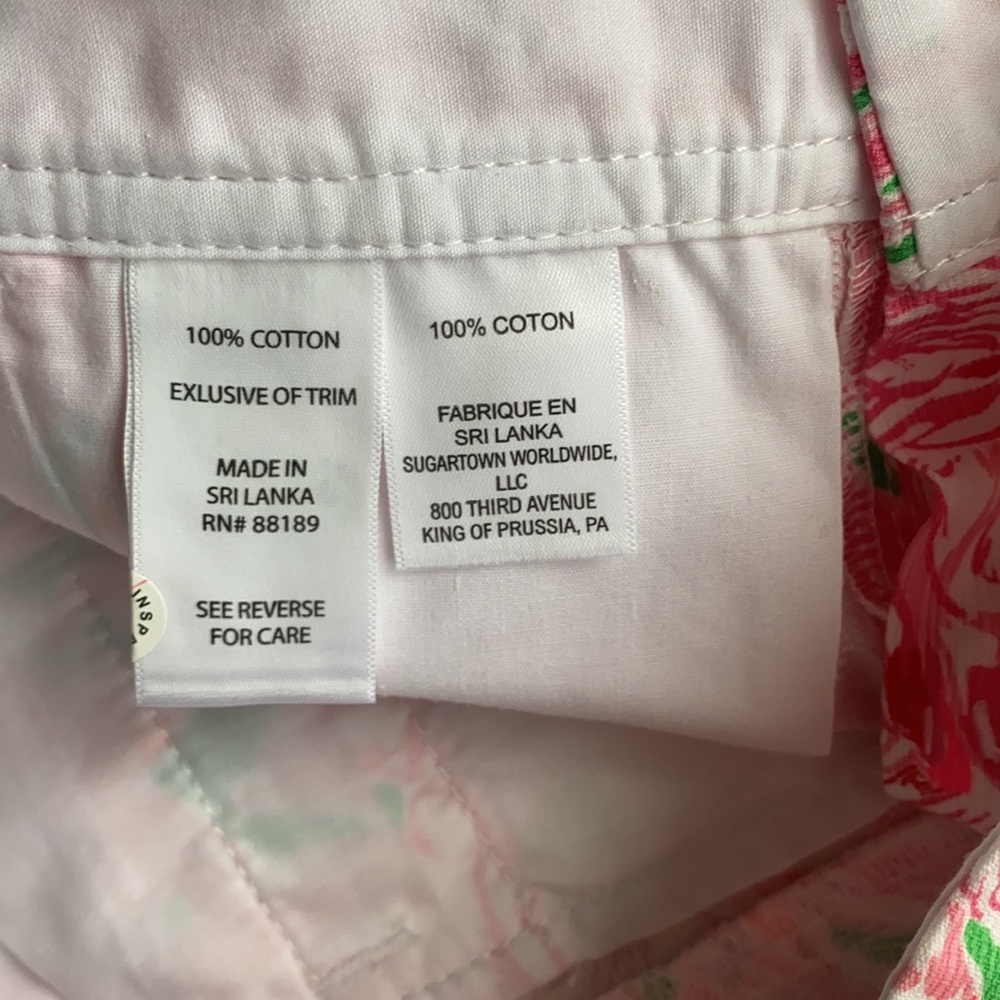 NWT Lilly Pulitzer 5” Buttercup Scallop Stretch Flamingo Shorts 00 - Picture 9 of 9